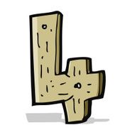 cartoon wooden number N22