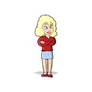 cartoon woman with crossed arms N14
