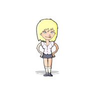 cartoon woman with hands on hips N70