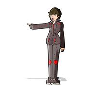 cartoon woman in leather jacket pointing N4