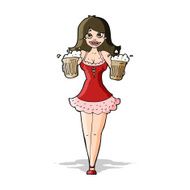 cartoon beer festival girl N3