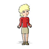 cartoon woman shrugging shoulders N159