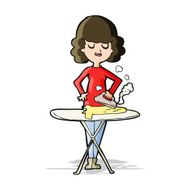 cartoon woman ironing N4