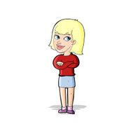 cartoon happy woman looking over N4