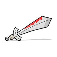 cartoon bloody sword N10