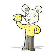 cartoon mouse holding cheese N4