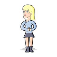 cartoon woman waiting N6