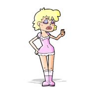 cartoon woman making dismissive gesture N7