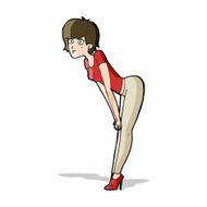 cartoon woman looking at something N5