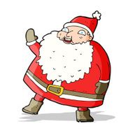 funny waving santa claus cartoon N7