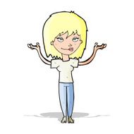 cartoon woman shrugging N20