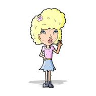 Cartoon Woman Waving N100