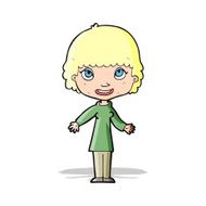 cartoon happy woman N96