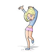 cartoon pretty woman dancing N7