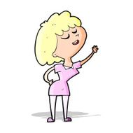 cartoon happy woman about to speak N4