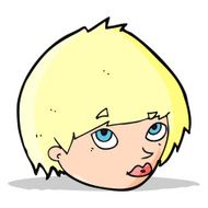 cartoon female face looking up N4