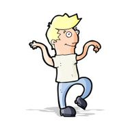 cartoon happy man doing funny dance N7