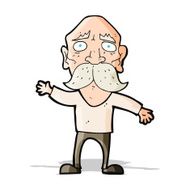 cartoon worried old man N8