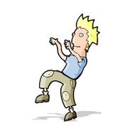 cartoon happy man doing funny dance N8