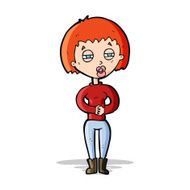cartoon tired woman N10