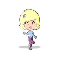 cartoon pretty woman dancing N8