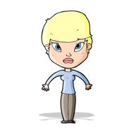cartoon woman shrugging shoulders N161
