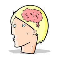 cartoon man with brain symbol N7