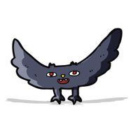 cartoon spooky vampire bat N12