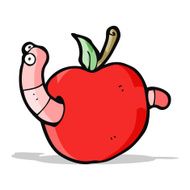 cartooon worm in apple N3