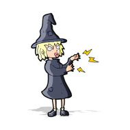 Cartoon Witch Casting Spell N10