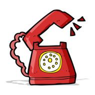 cartoon ringing telephone N15