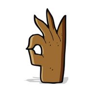 cartoon okay hand gesture N8