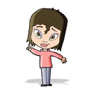 cartoon woman with idea N91