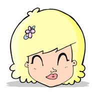 cartoon happy female face N59