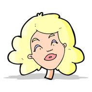 cartoon happy female face N60
