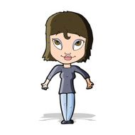 cartoon girl shrugging shoulders N12