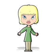 cartoon woman with open arms N30