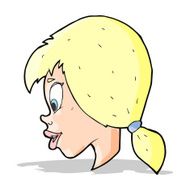 cartoon pretty female face N31
