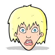 cartoon frightened woman N12