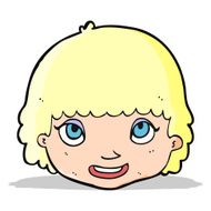 cartoon happy female face N61