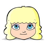 cartoon happy female face N62