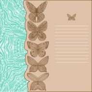 card with butterflies and turquoise pattern