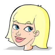 cartoon happy female face N63