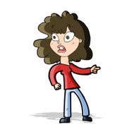 cartoon worried woman pointing N5