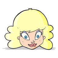 cartoon happy female face N65