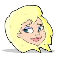 cartoon happy female face N66
