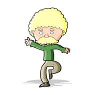 cartoon mustache man disco dancing N4