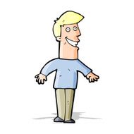 cartoon grinning man N34