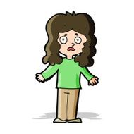 cartoon worried woman N27