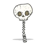 cartoon spooky skull and spine N4